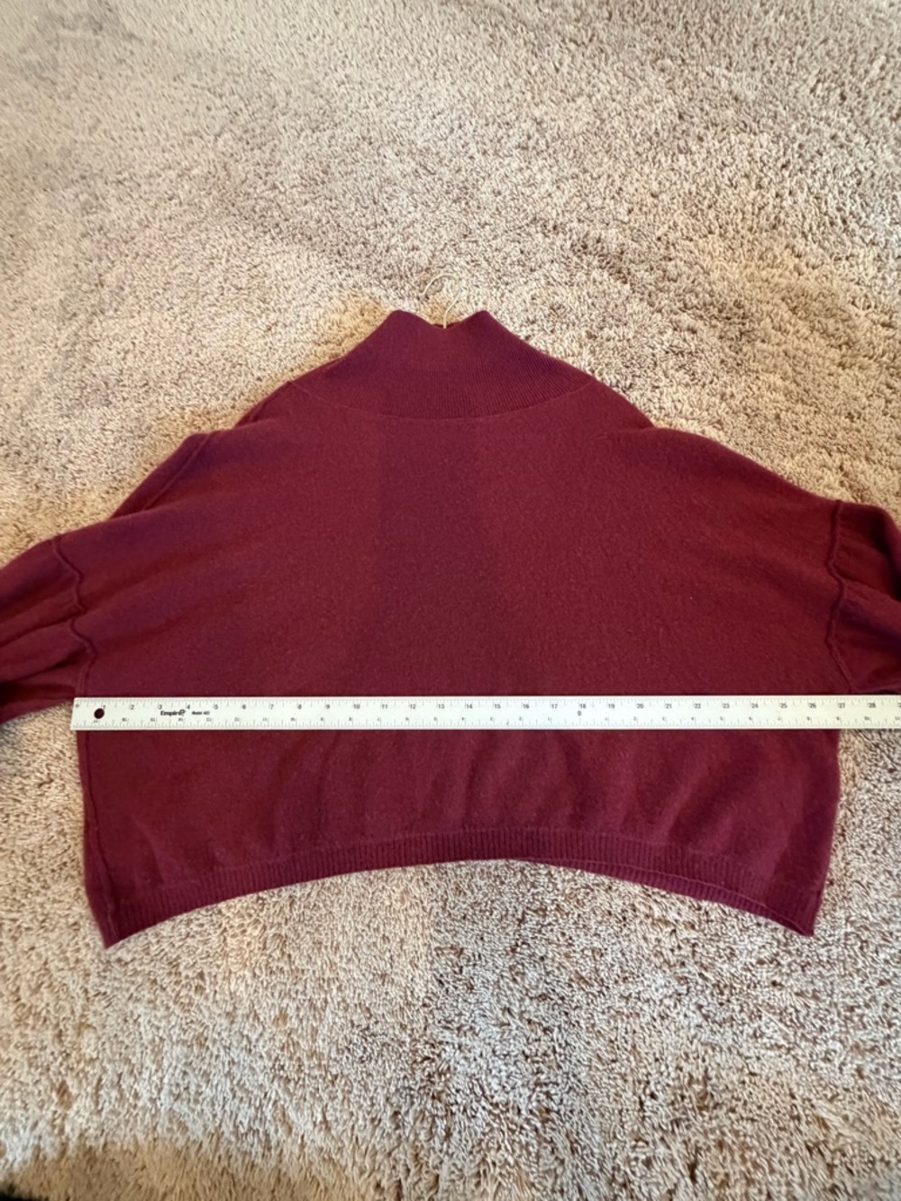 Small free people so low so high Relaxed cashmere Turtleneck Sweater Wine Red - Picture 17 of 17